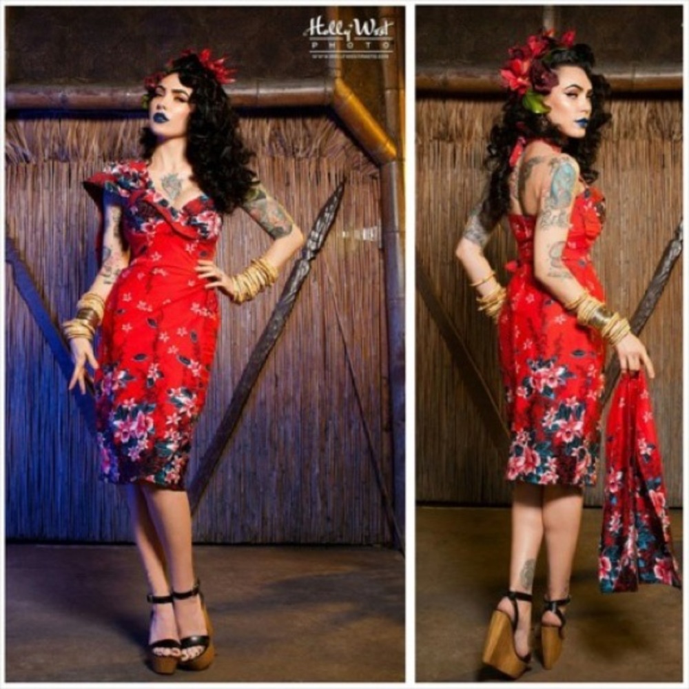 Deadly Dames Tropical Temptress Tiki Dress PUG